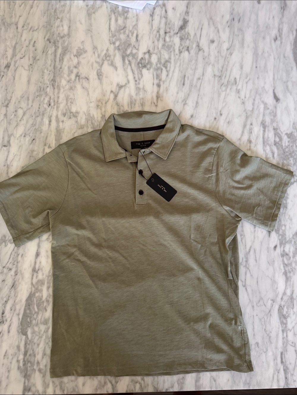 NWT Rag & Bone Light Olive Green Short-Sleeve Polo